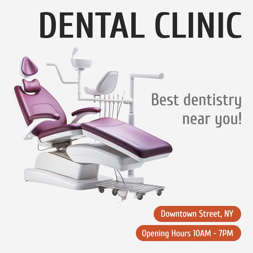 Dental clinic Instagram post template, editable text