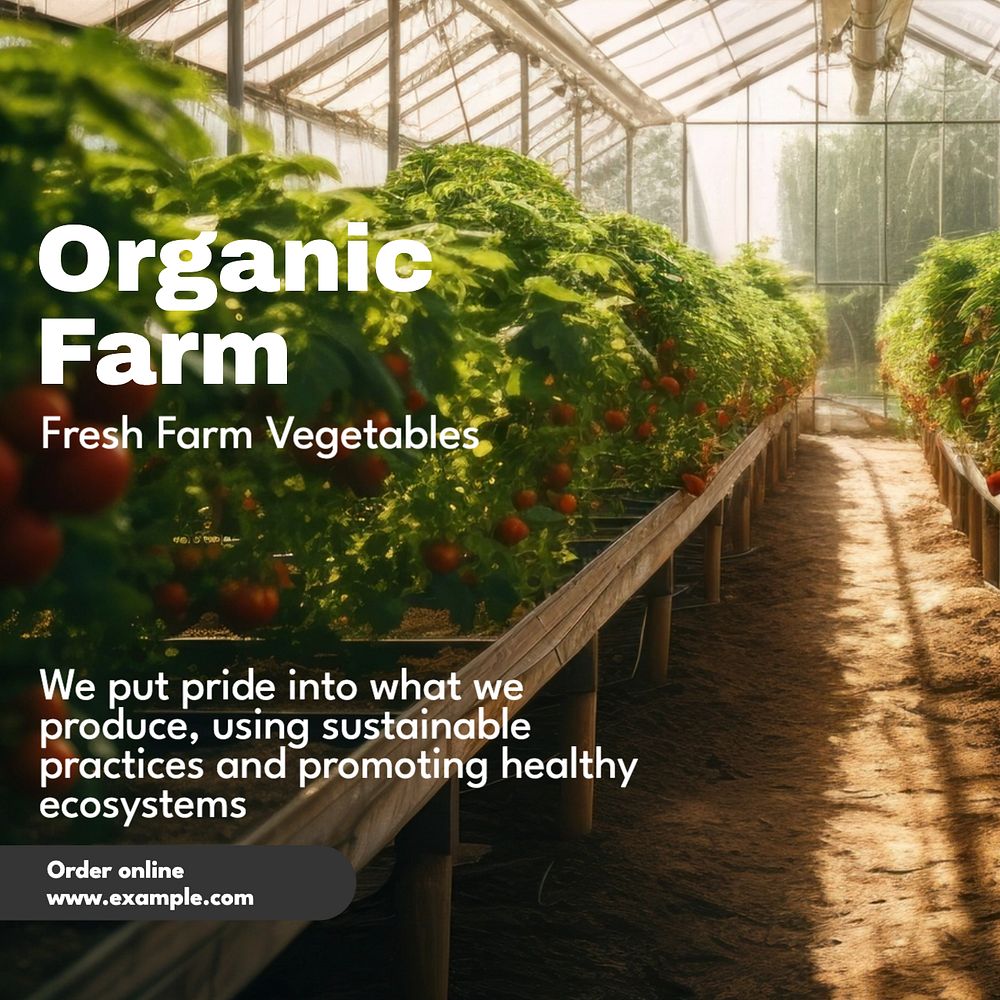 Organic farm Instagram post template, editable text