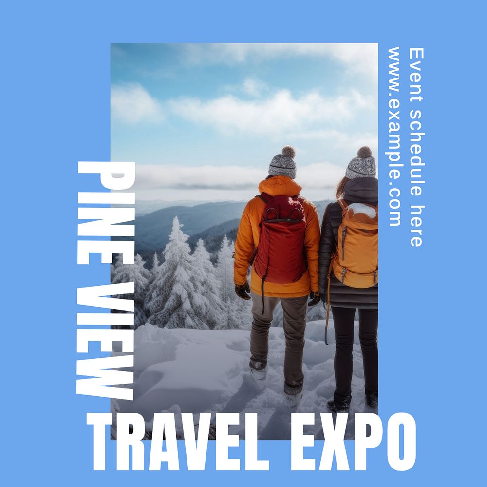 Travel expo Instagram post template, editable text