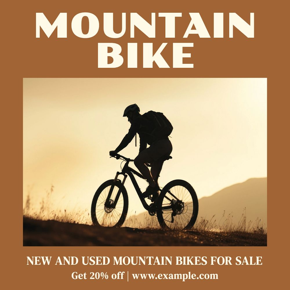 Mountain bike Instagram post template, editable text