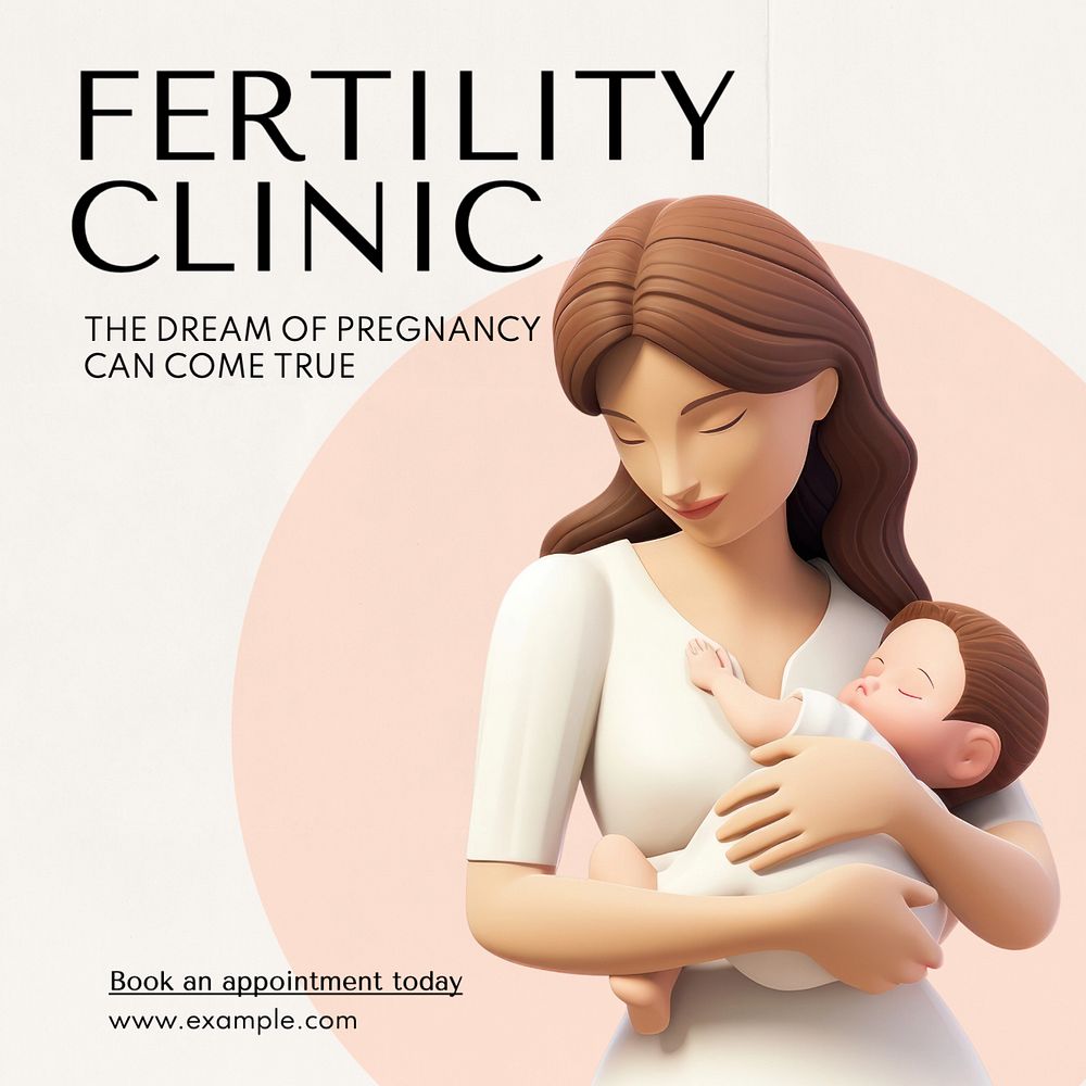 Fertility clinic Instagram post template, editable text