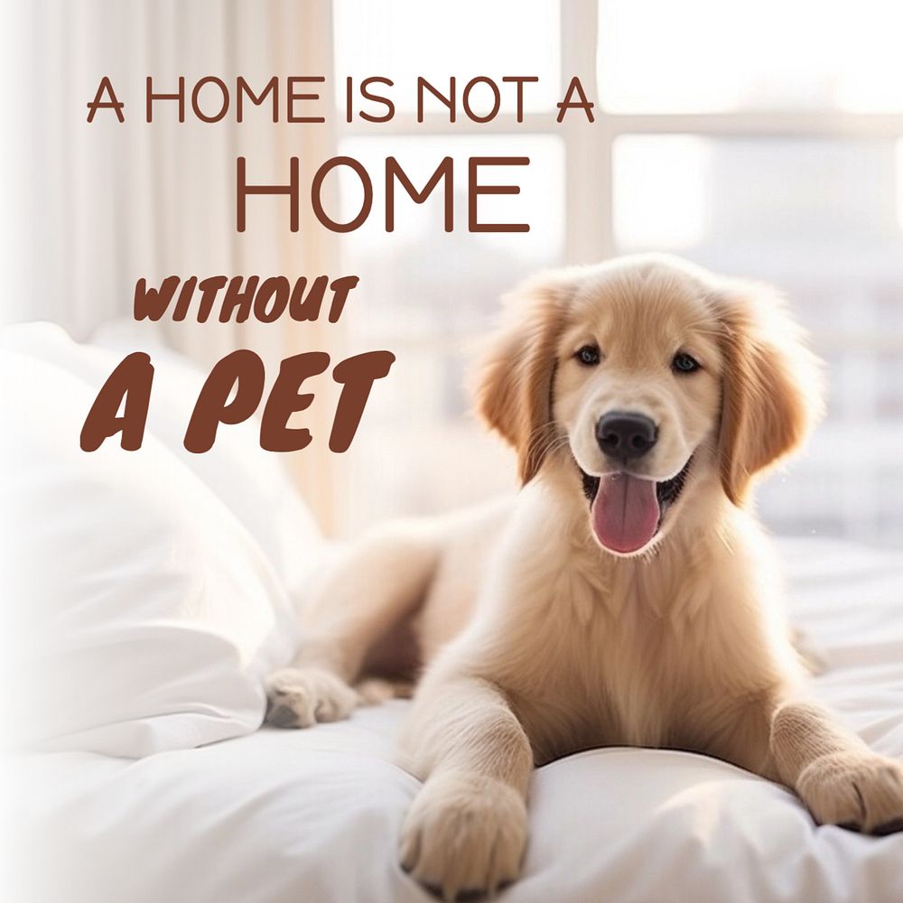 Pet quote Instagram post template, editable text