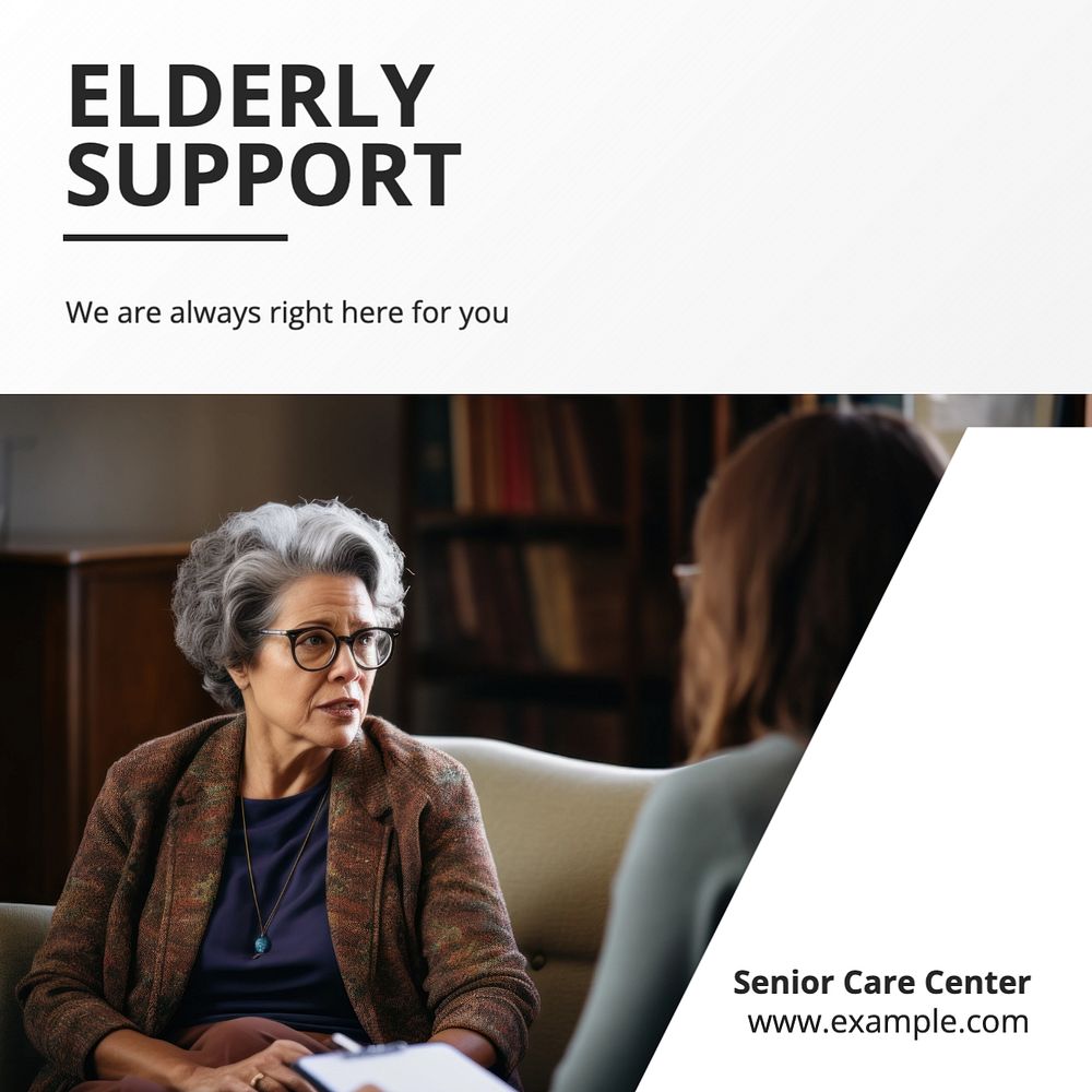 Senior support Instagram post template, editable text