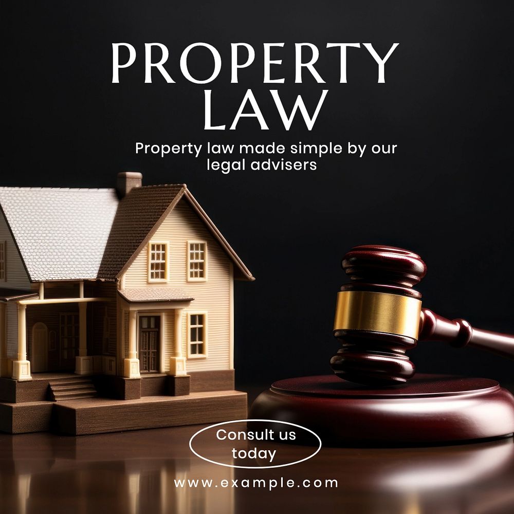 Property law Instagram post template, editable text