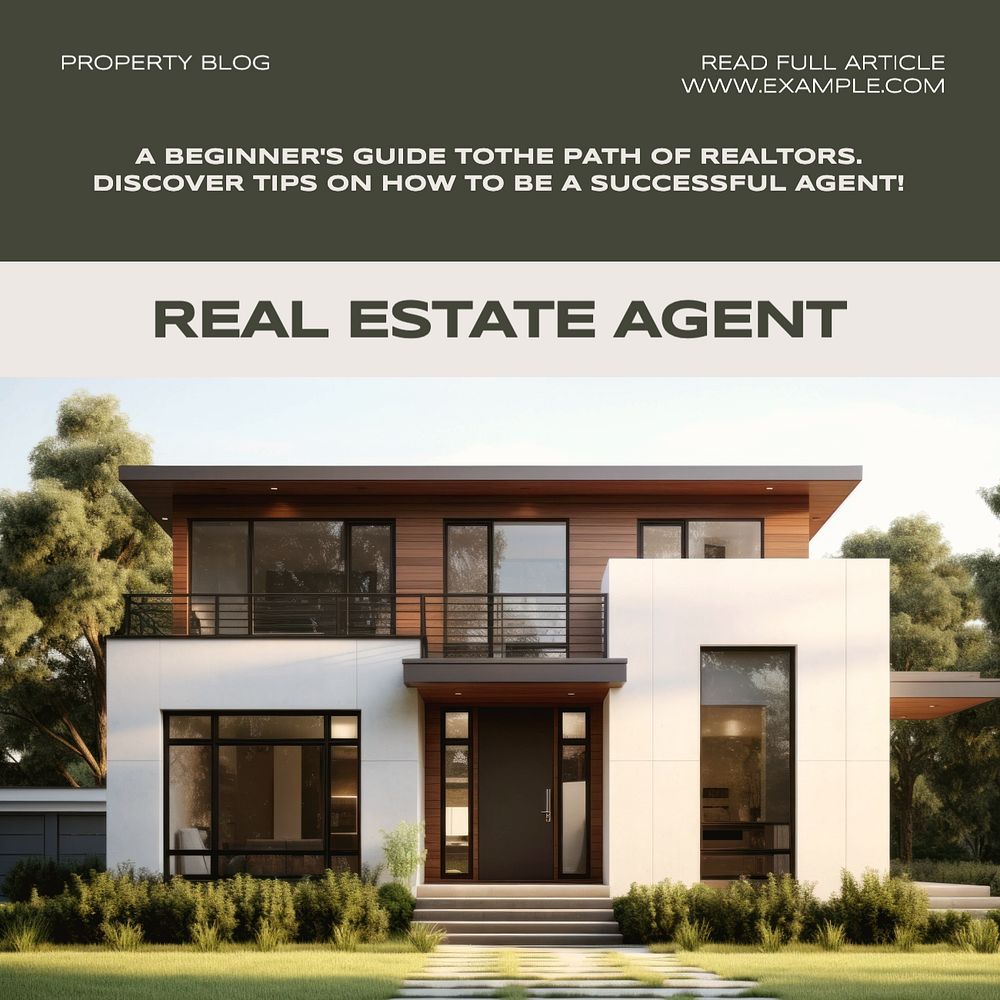 Real estate agent Instagram post template, editable text