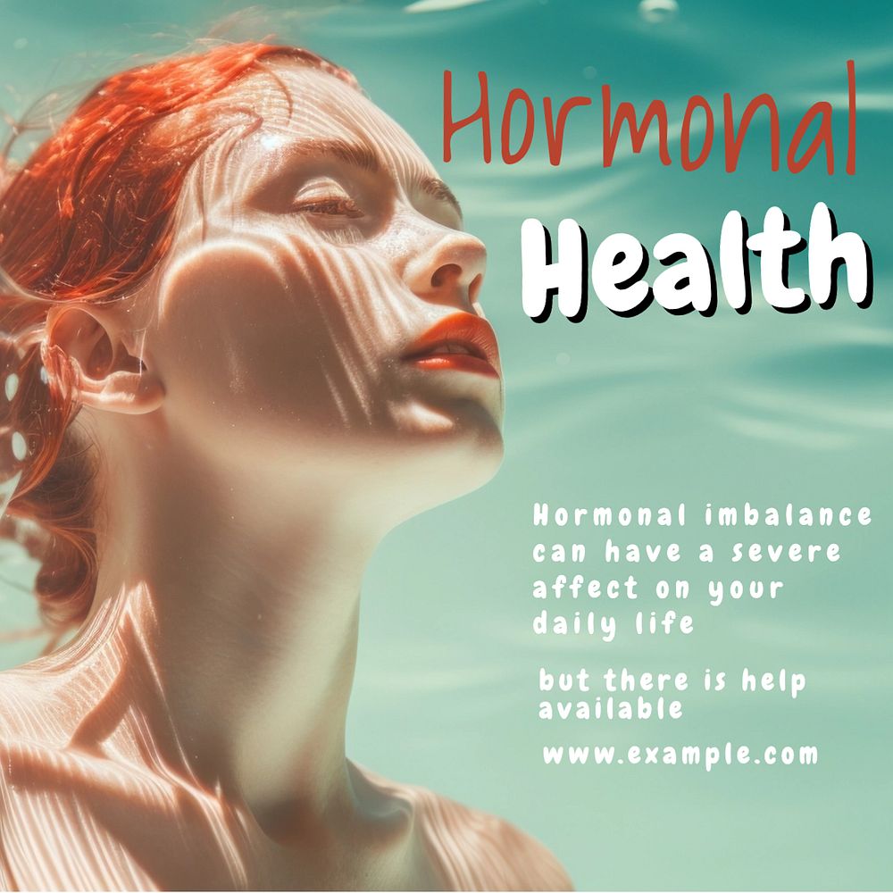 Hormonal health Instagram post template, editable text