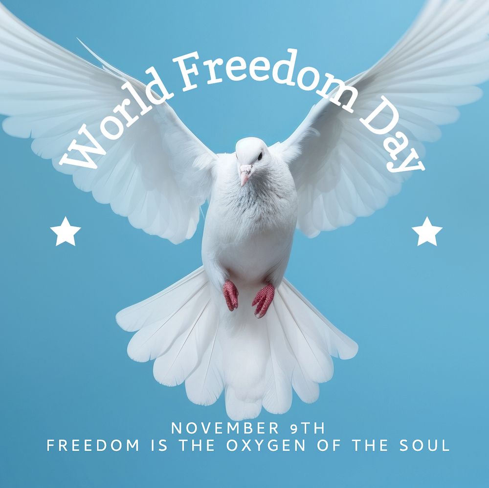 World Freedom Day Instagram post template, editable text