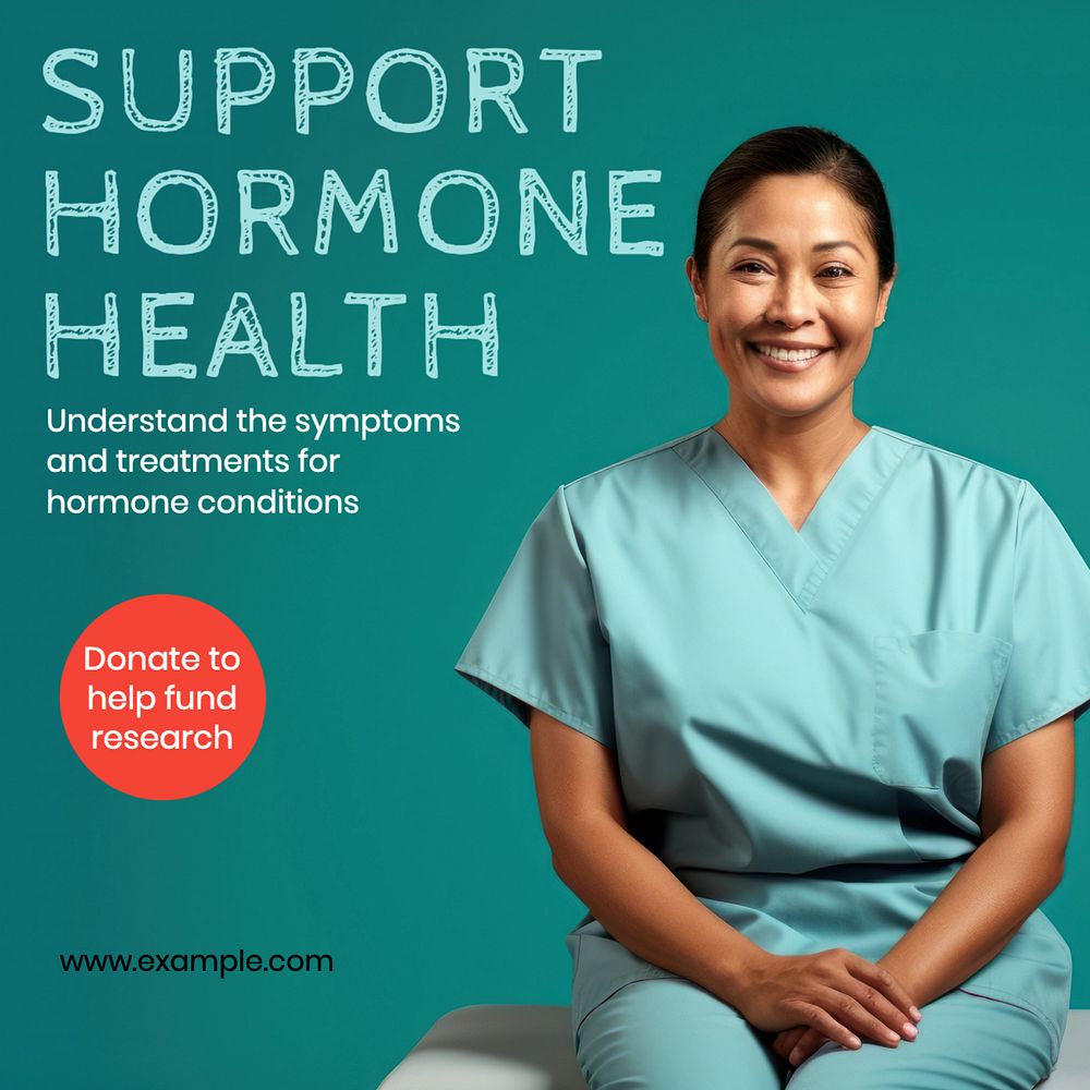 Support hormone health Instagram post template, editable text