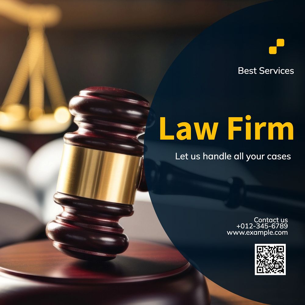 Law firm services Instagram post template, editable text