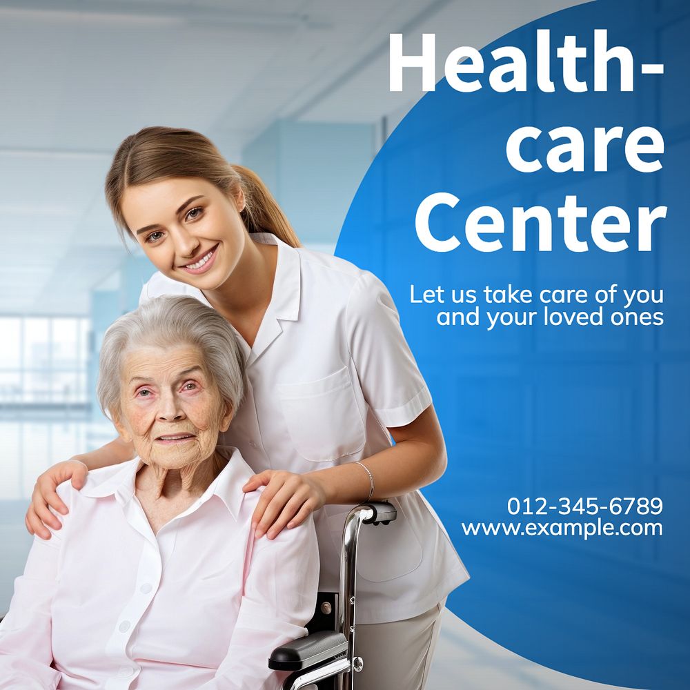 Healthcare center Instagram post template, editable text