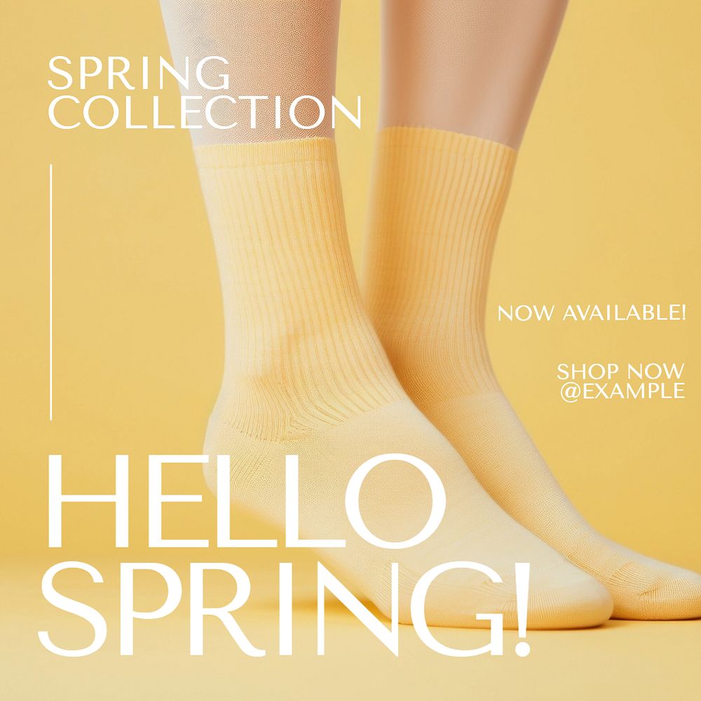 Spring collection Instagram post template, editable text