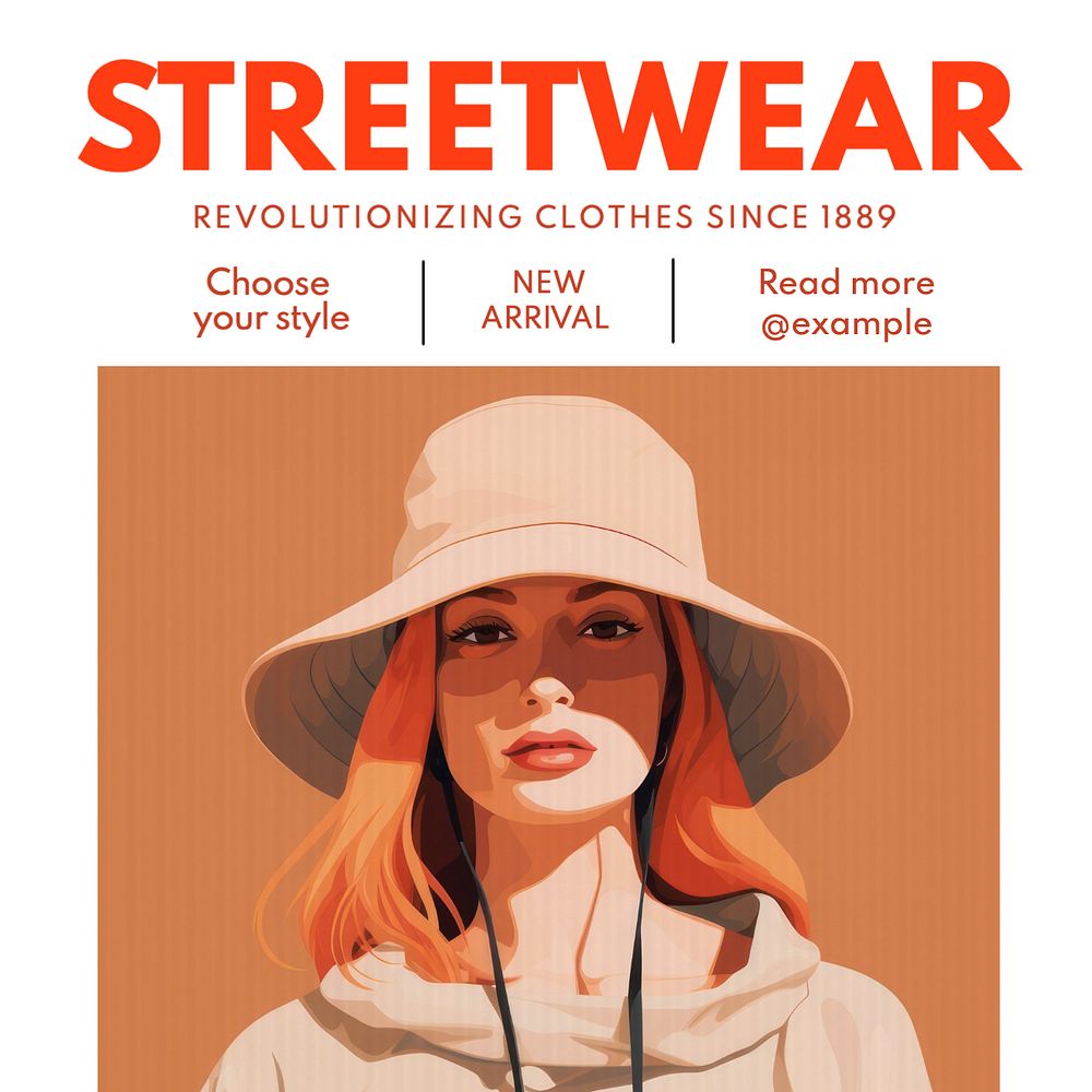 Streetwear store Instagram post template, editable text