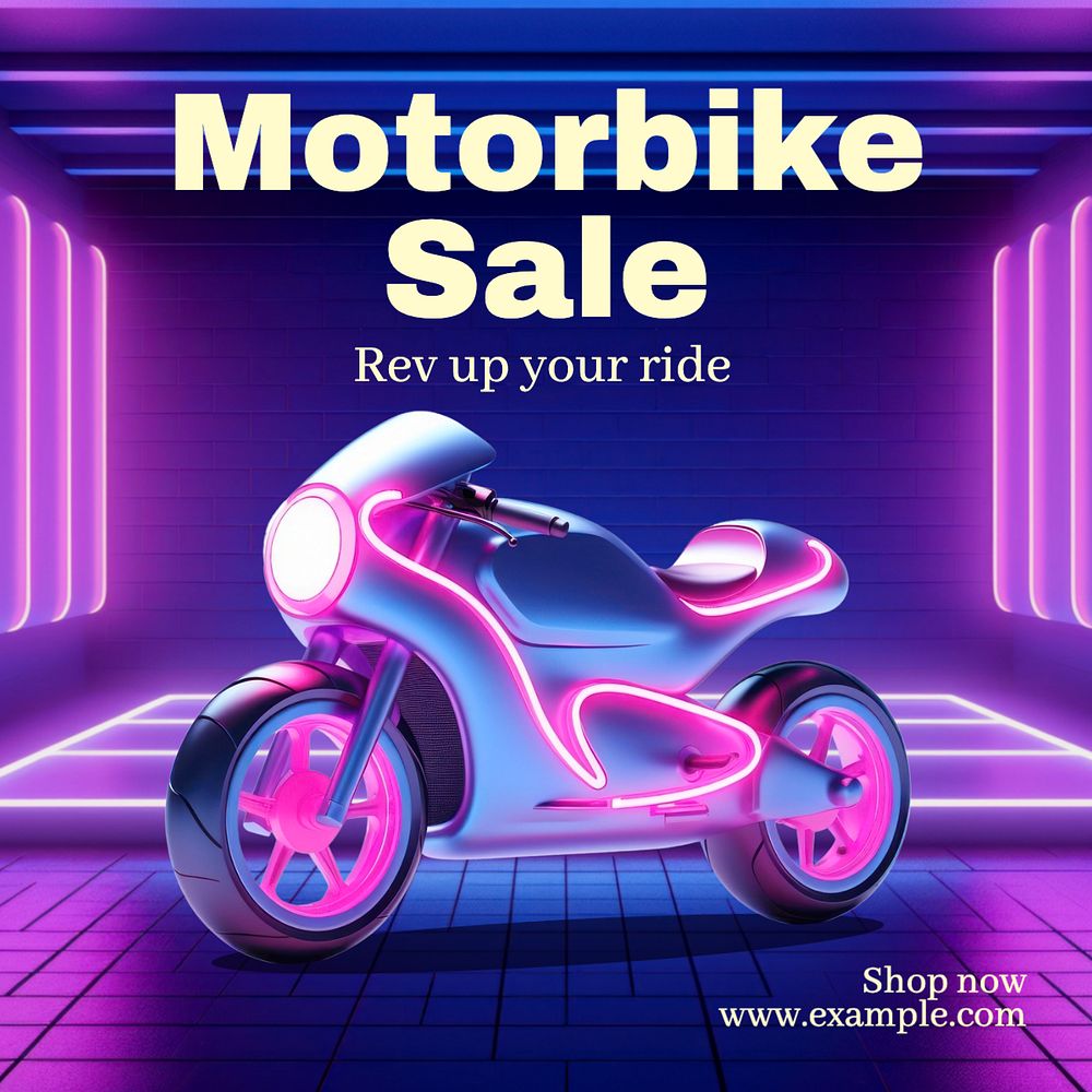 Motorbike sale Instagram post template, editable text