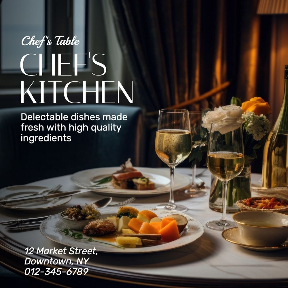 Chef's kitchen Instagram post template, editable text