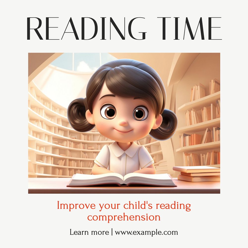 Reading time Instagram post template, editable text