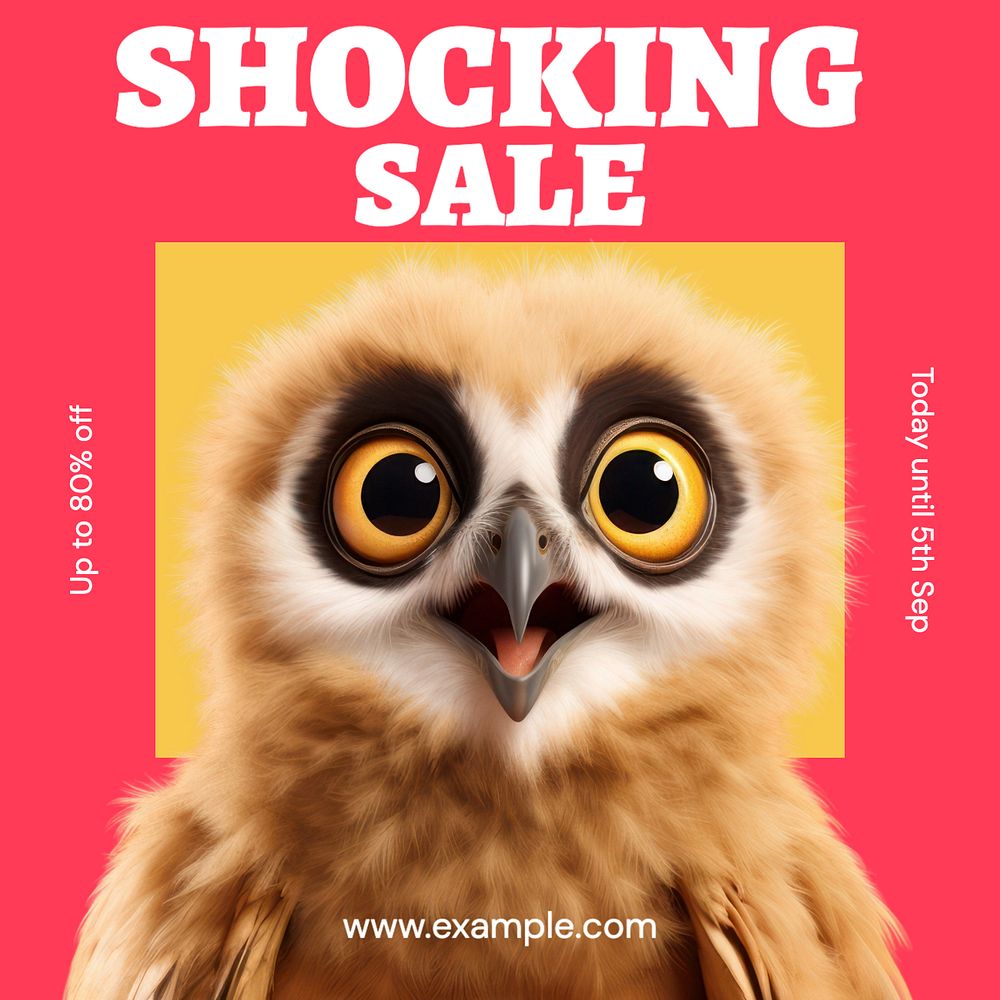 Shocking sale Instagram post template, editable text