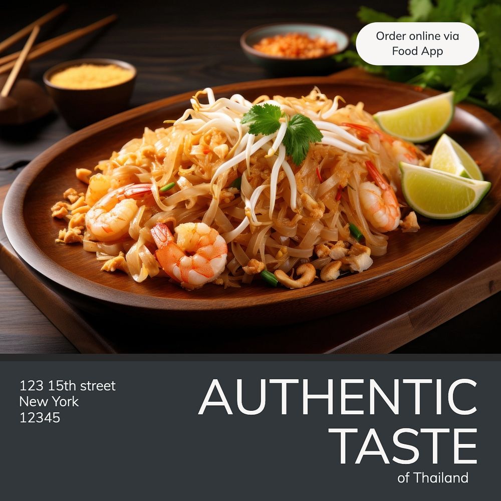 Authentic taste Instagram post template, editable text