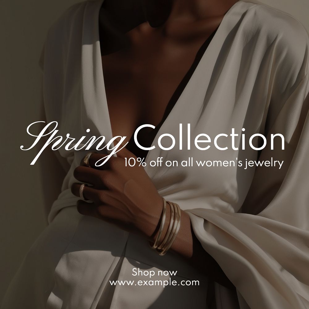 Spring collection Instagram post template, editable text