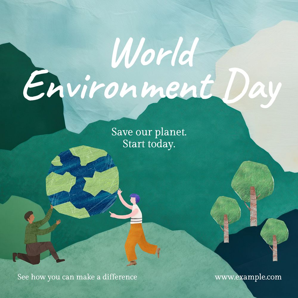 World environment day Instagram post template, editable text