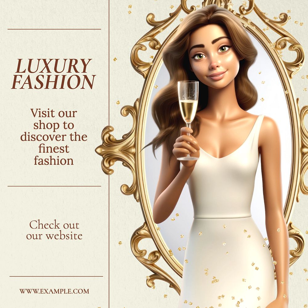 Luxury fashion Instagram post template, editable text