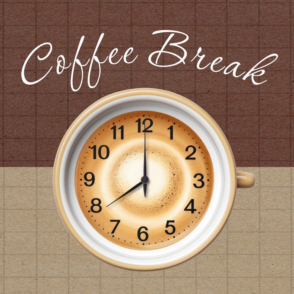 Coffee break Instagram post template, editable text