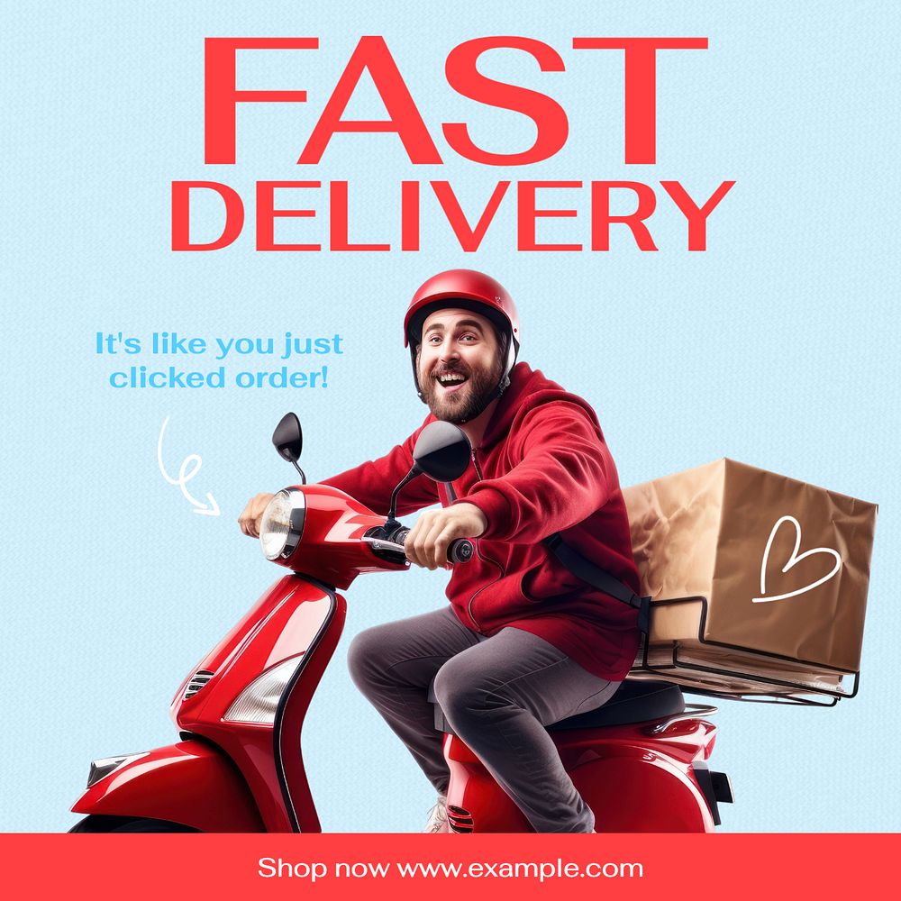 Fast delivery Instagram post template, editable text