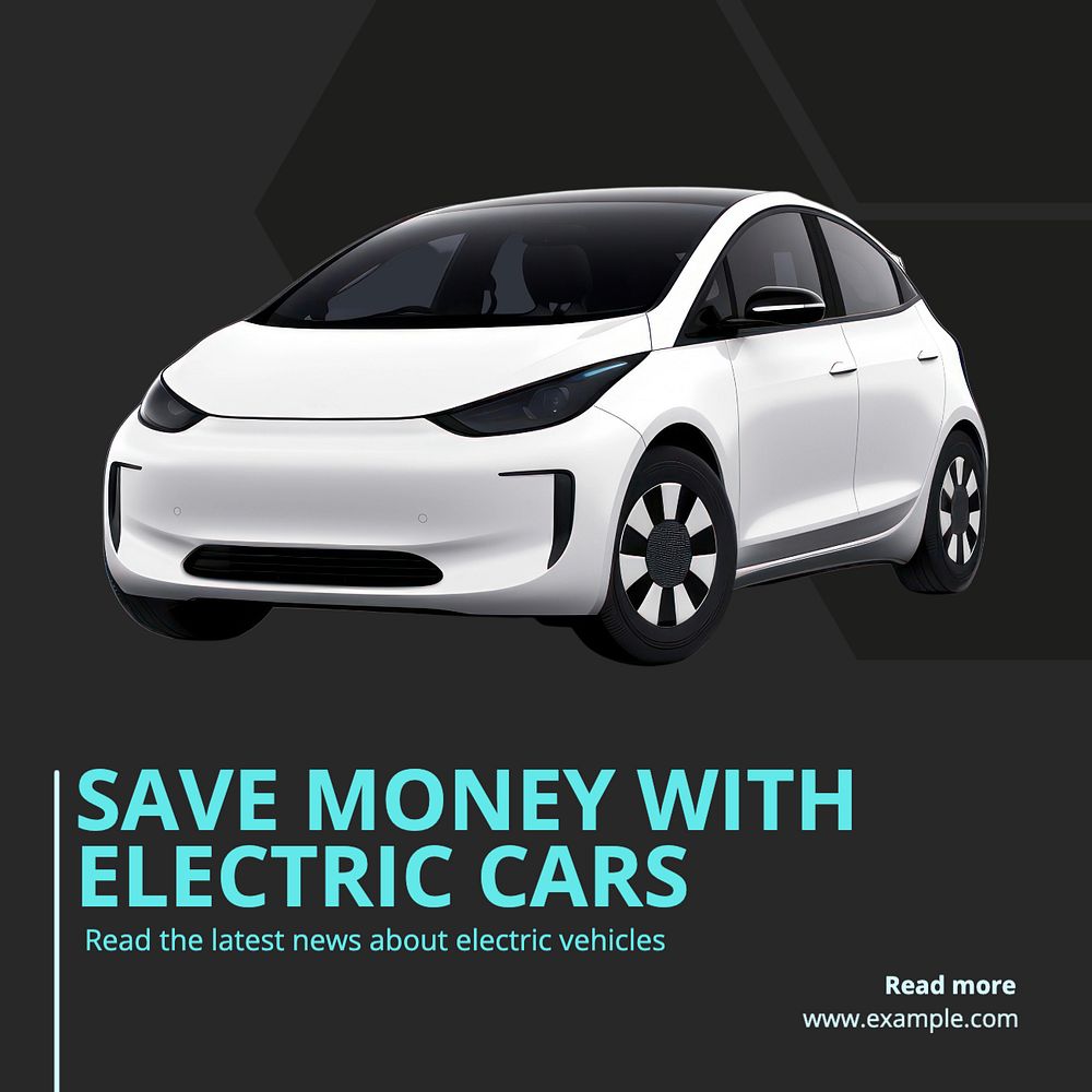 Electric cars, EV Instagram post template, editable text