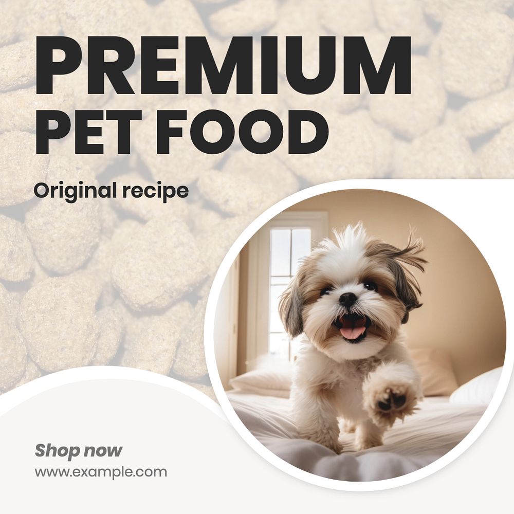 Premium pet food Instagram post template, editable text