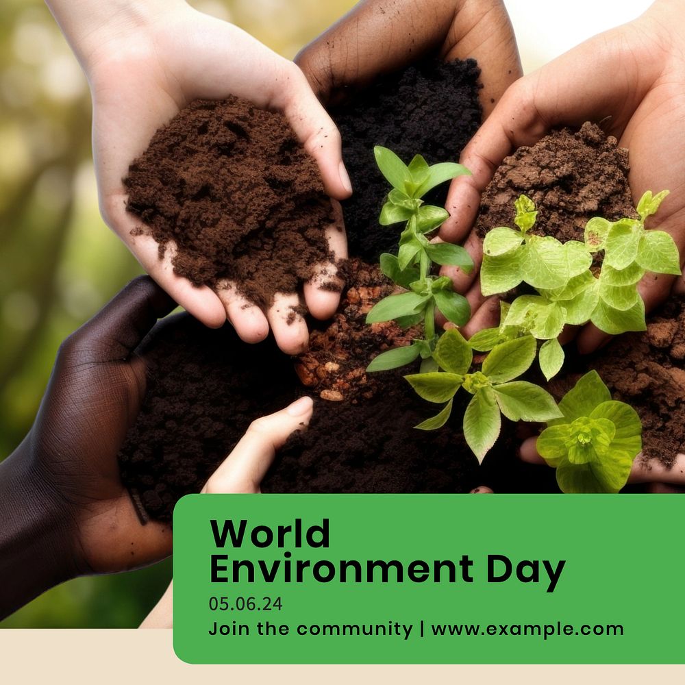 World environment day Instagram post template, editable text