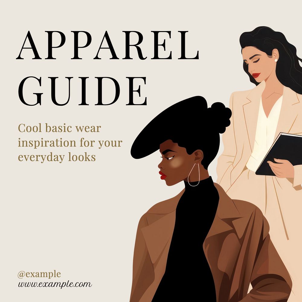 Apparel guide Instagram post template, editable text