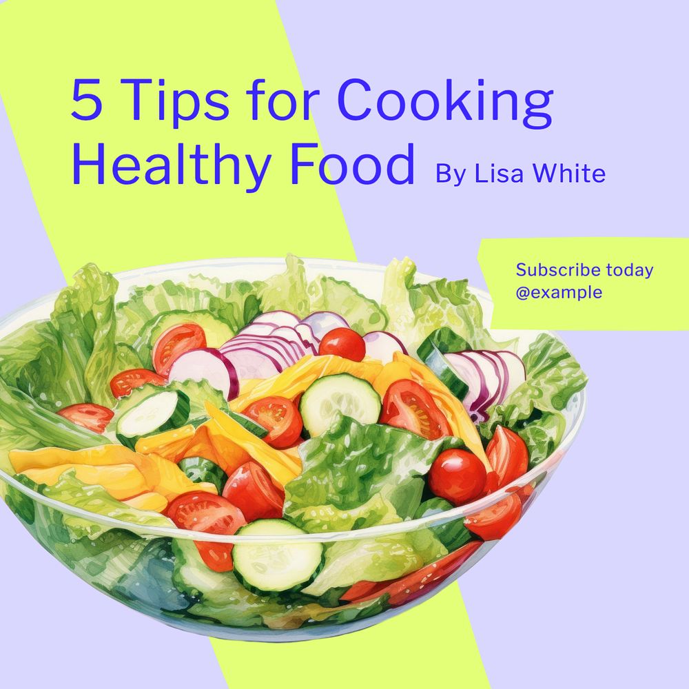 healthy cooking tips Instagram post template, editable text