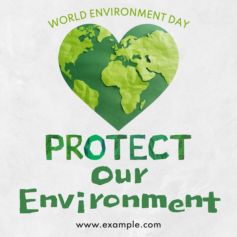 Protect environment Instagram post template, editable text