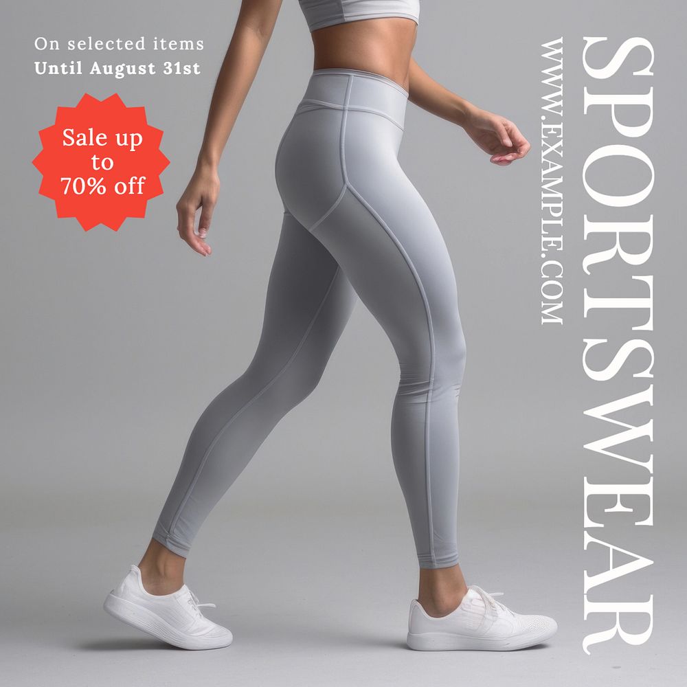 Sportswear sale Instagram post template, editable text