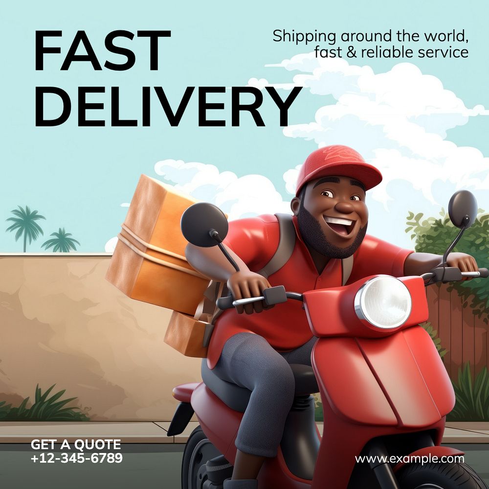 Fast delivery Instagram post template, editable text