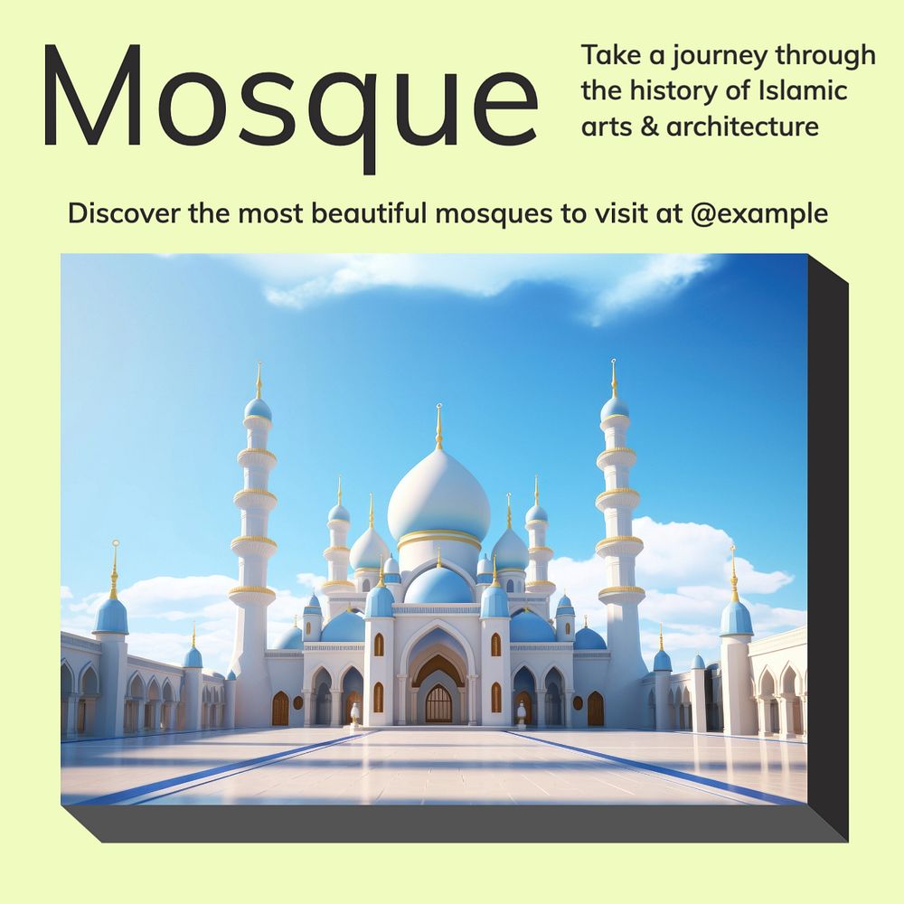 Mosque Instagram post template, editable text