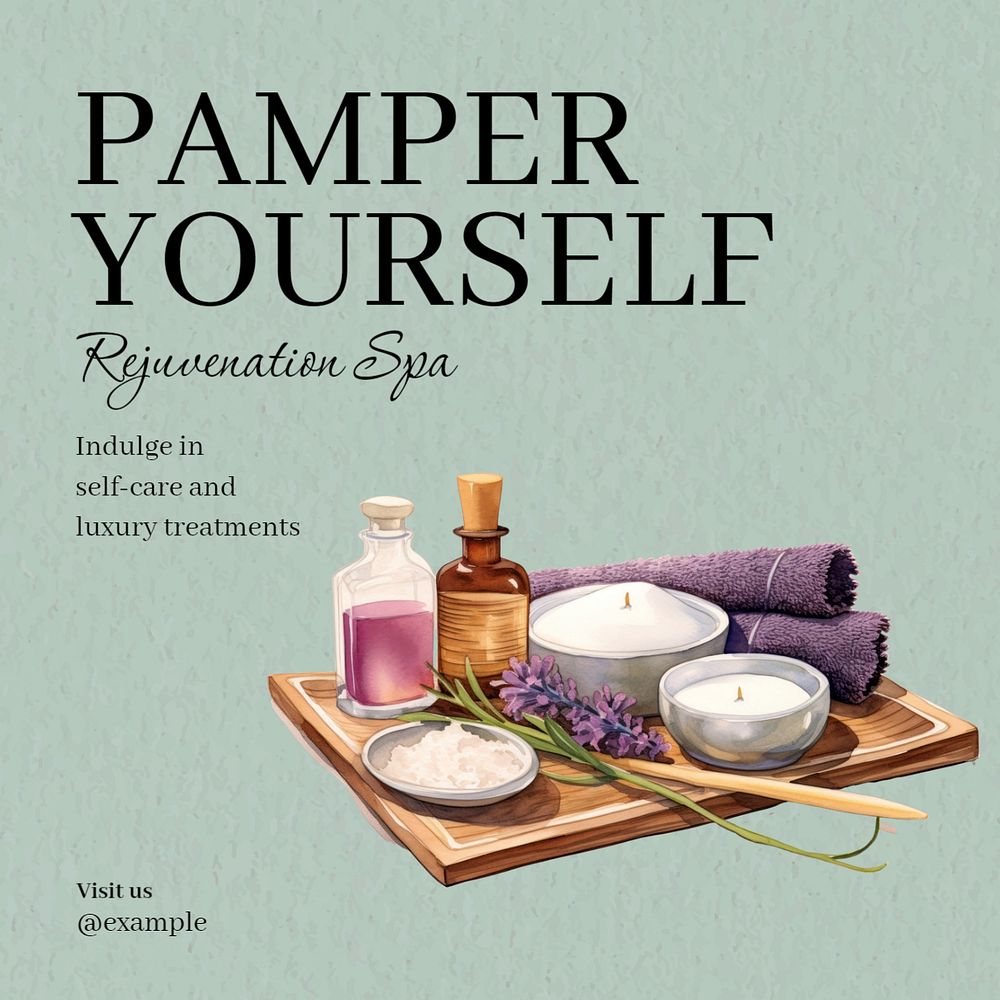 Rejuvenation spa Instagram post template, editable text