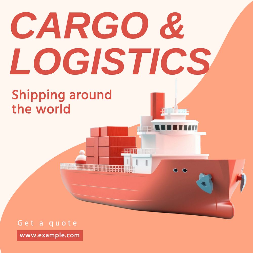 Cargo & logistics Instagram post template, editable text