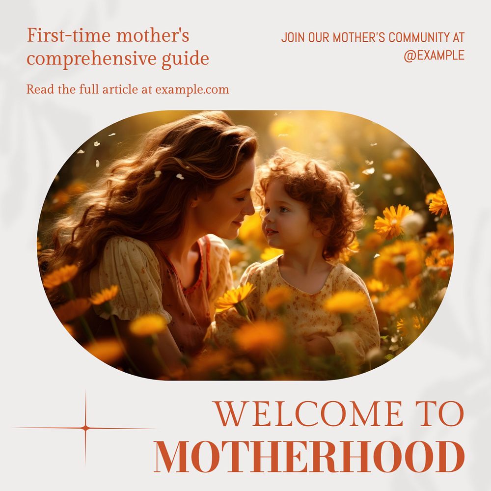 Motherhood community Instagram post template, editable text