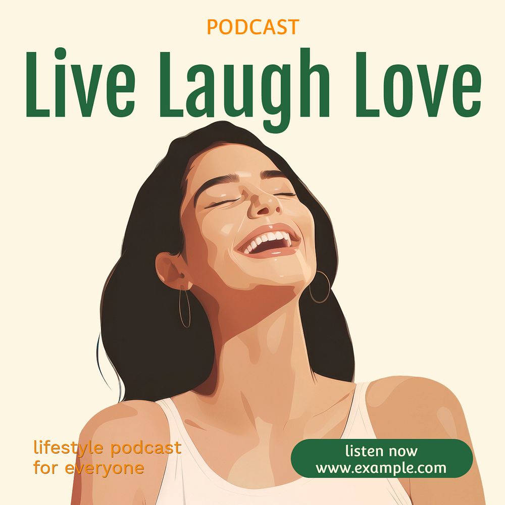 Lifestyle podcast Instagram post template, editable text