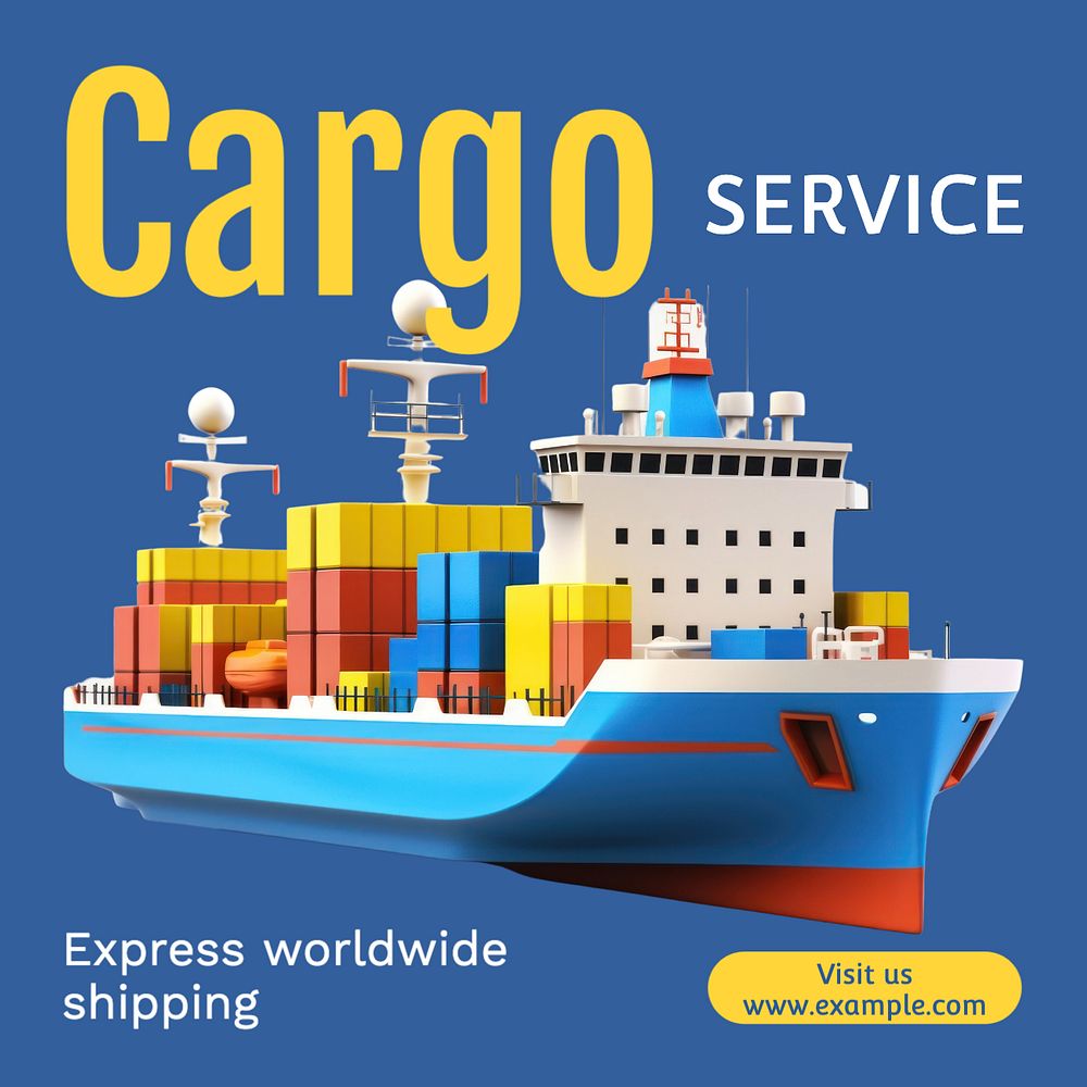 Cargo service Instagram post template, editable text