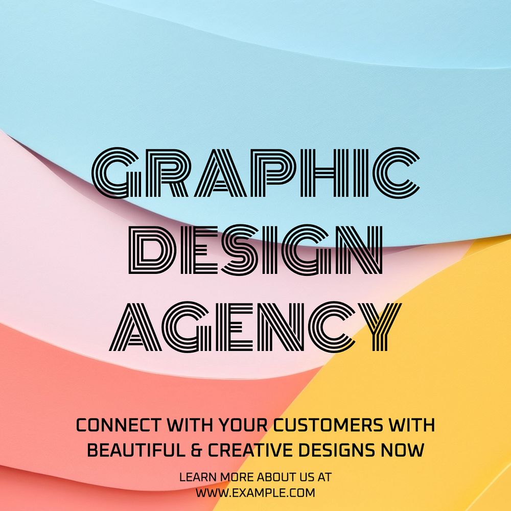 Graphic design agency Instagram post template, editable text