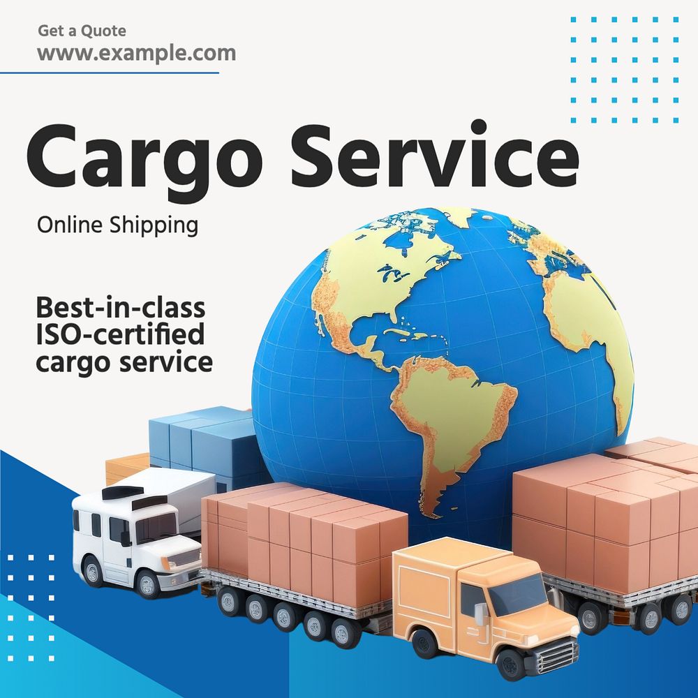 Cargo service Instagram post template, editable text