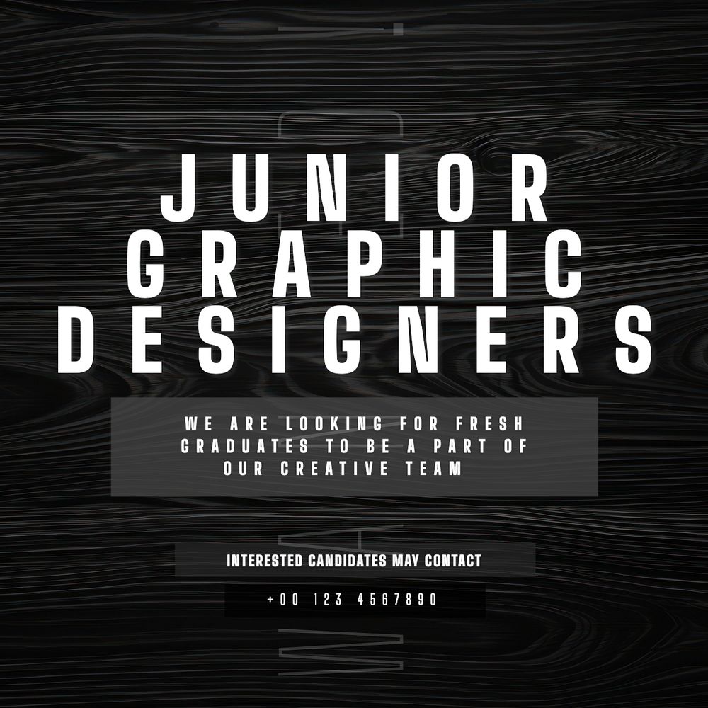 Junior graphic designer Instagram post template, editable text