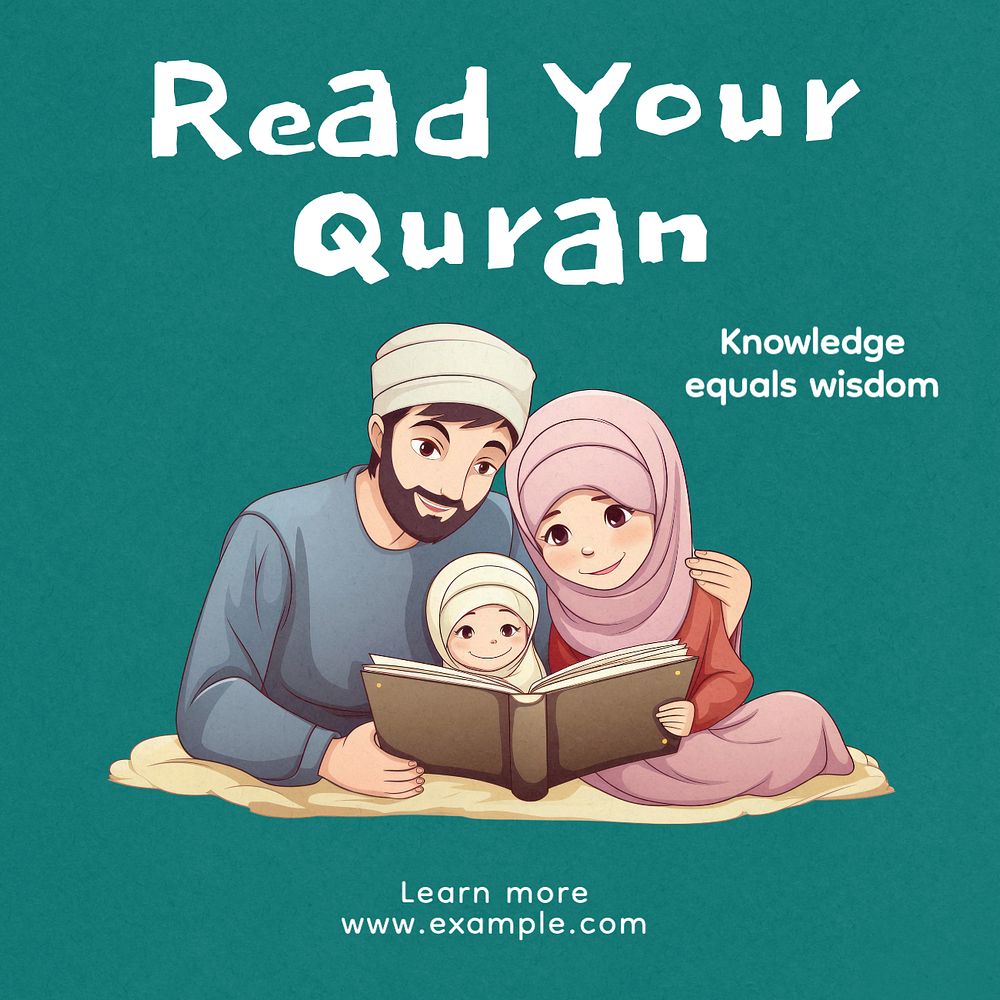 Quran Instagram post template, editable text