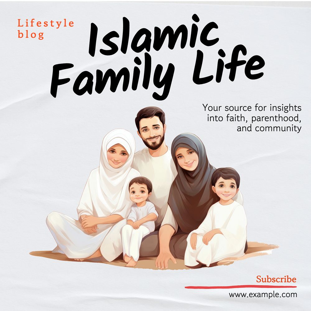 Islamic family Instagram post template, editable text