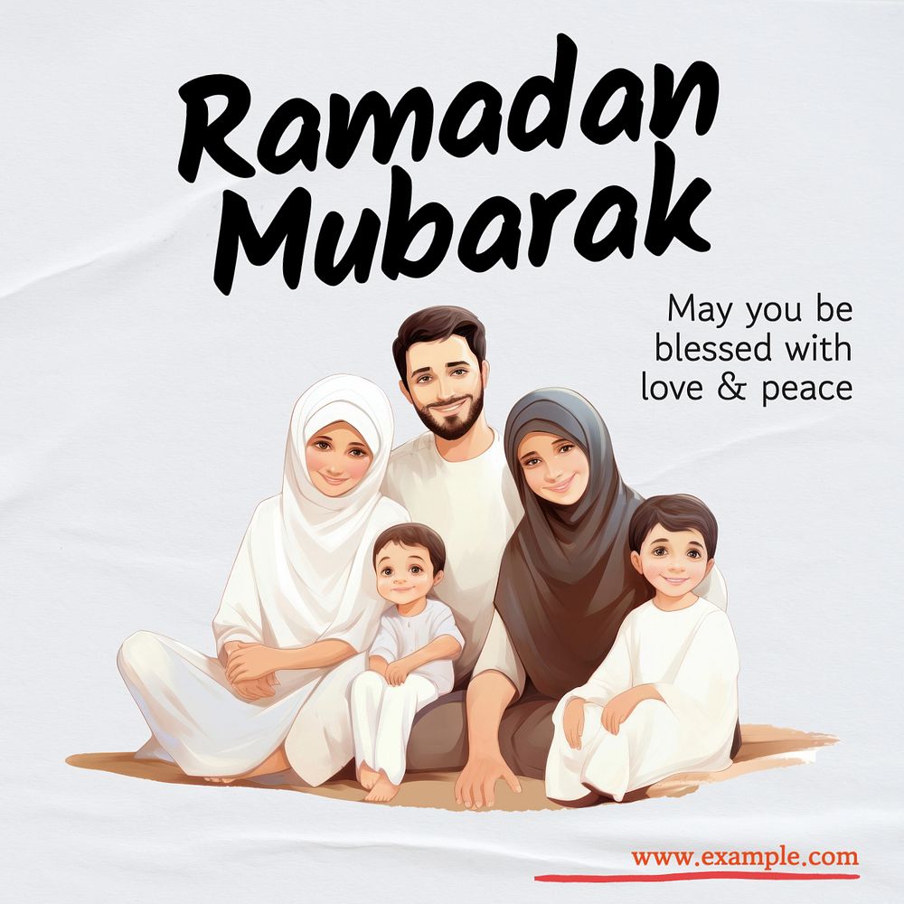 Ramadan mubarak Instagram post template, editable text