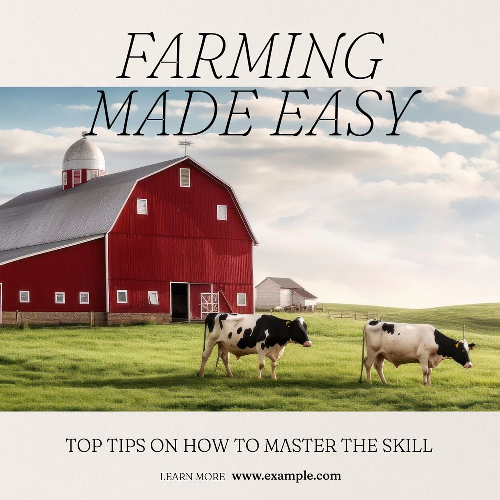 Farming made easy Instagram post template, editable text