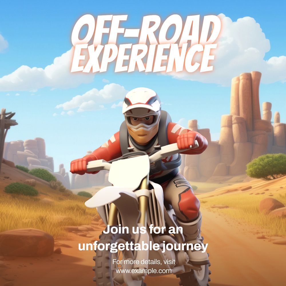 Off-road ride Instagram post template, editable text