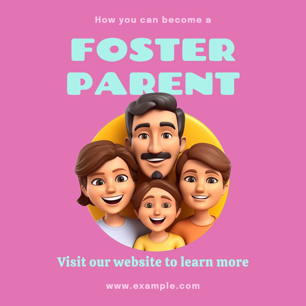 Foster parent Instagram post template, editable text