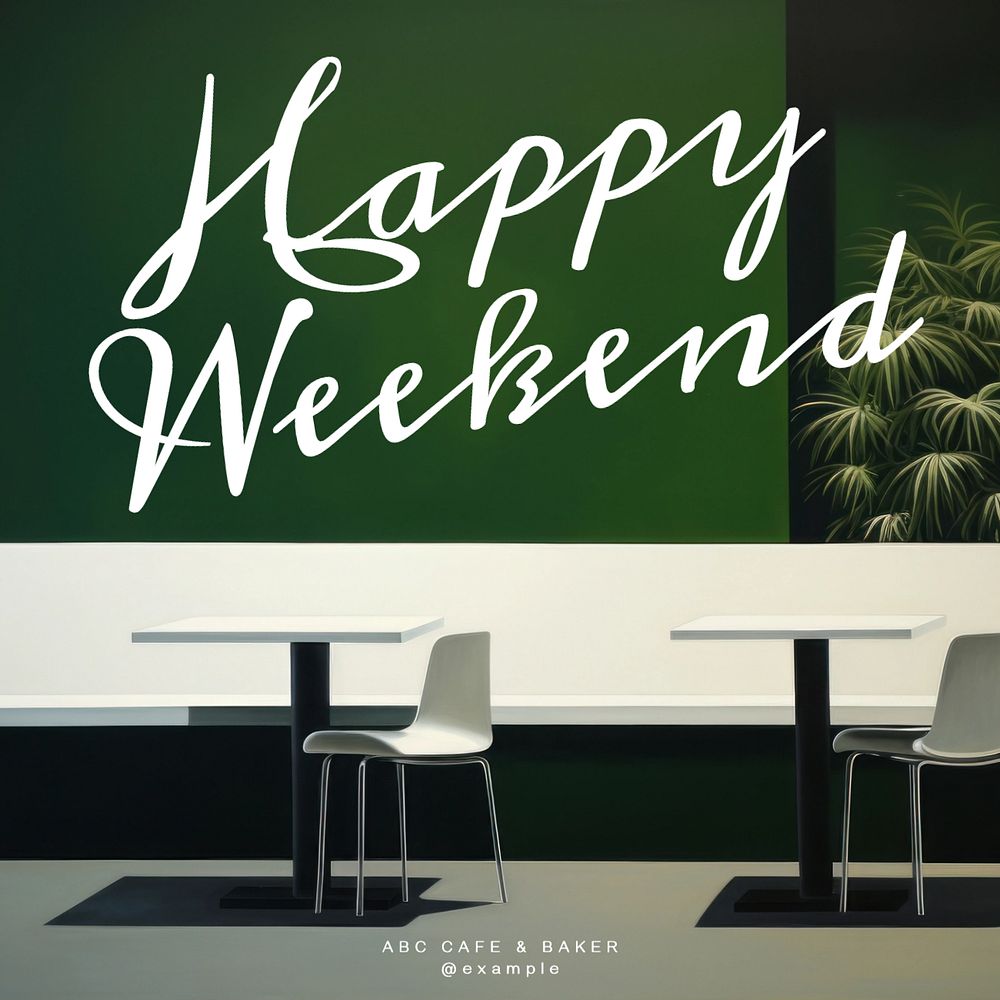 Happy weekend Instagram post template, editable text